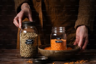 a person standing next to a bowl of food