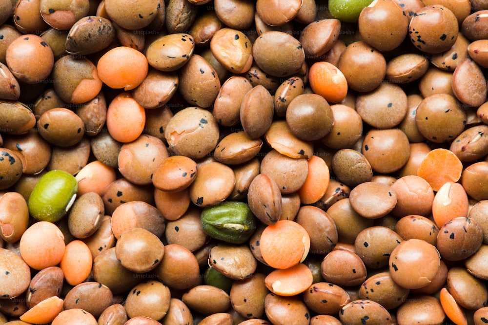 a close up of a pile of nuts