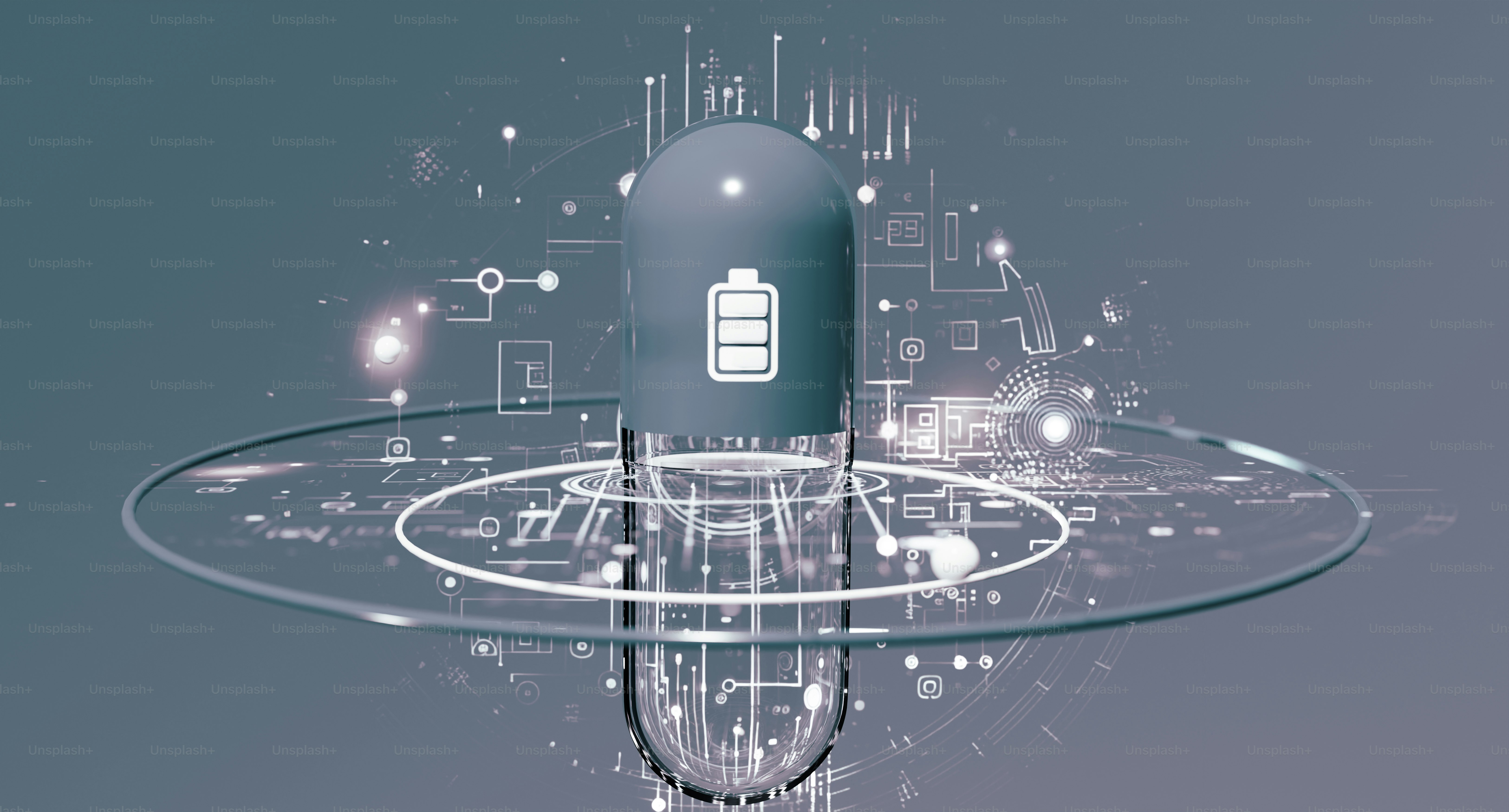 a digital image of a cell phone with a circuit in the background