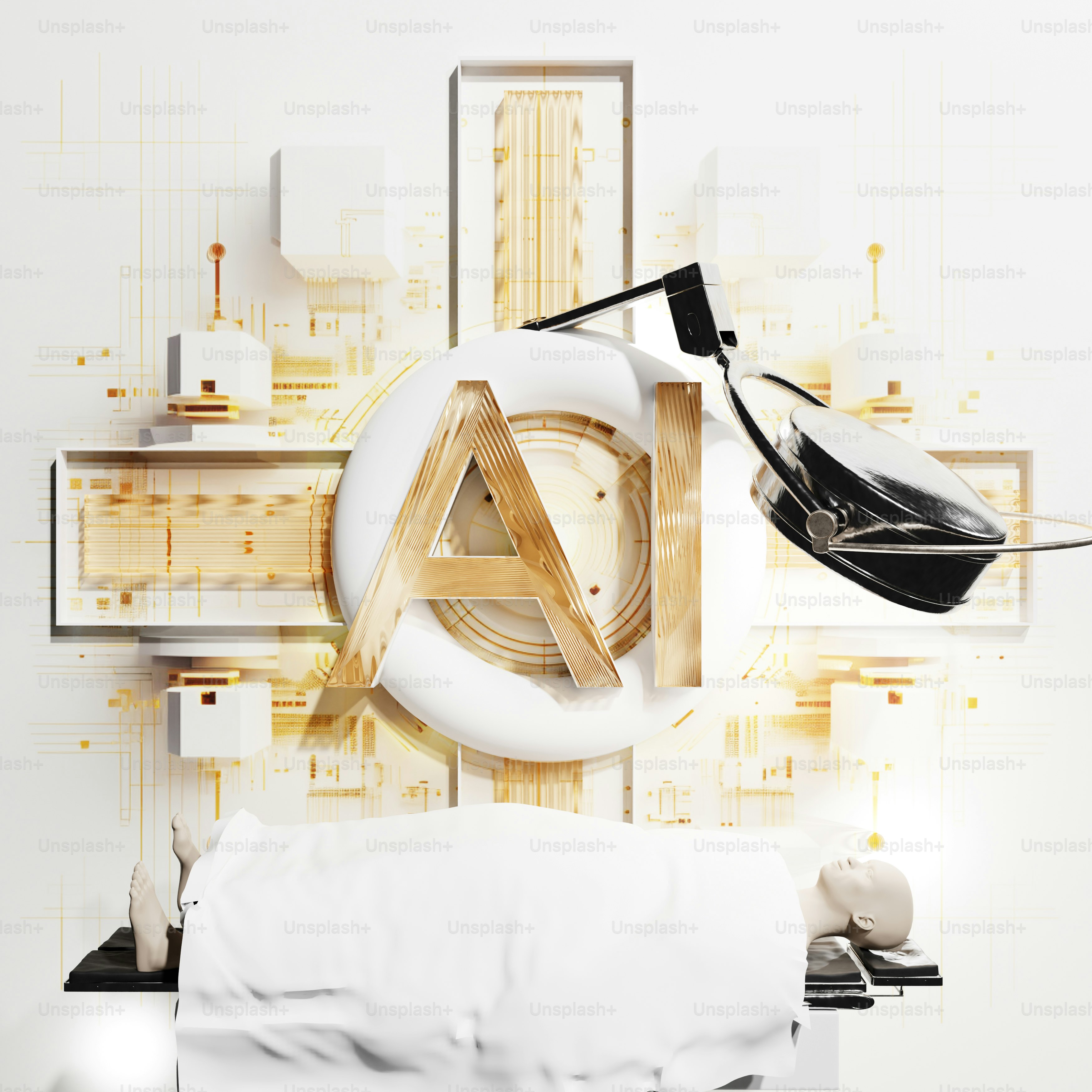 a bed with a white blanket and a black bag