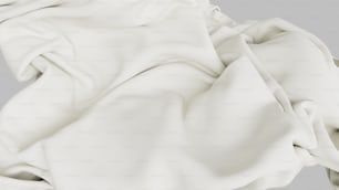 a close up of a white cloth on a gray background