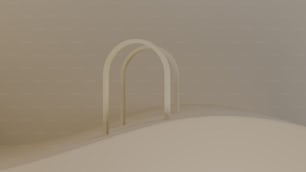 a white arch sitting on top of a white wall
