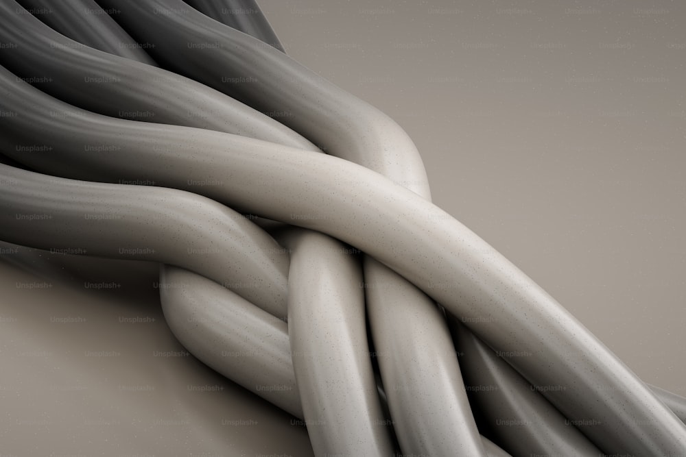 a close up of a gray and white cable