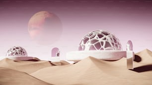 une image générée par ordinateur d’un œuf dans le désert