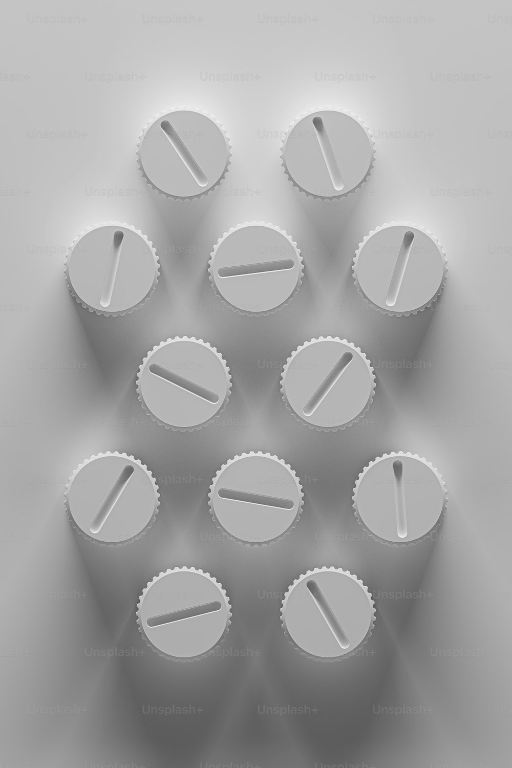 a group of white round objects sitting on top of a table