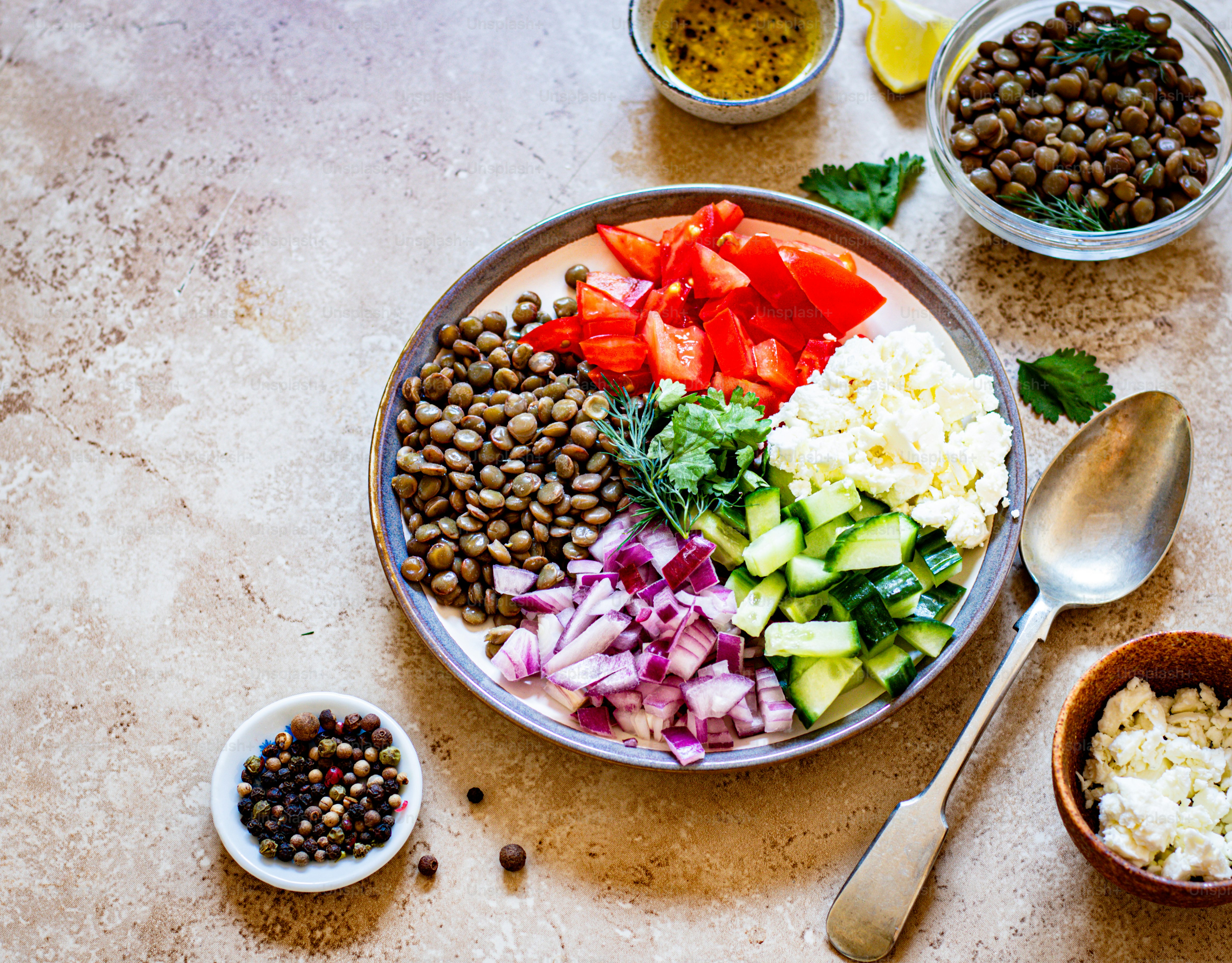a bowl filled with lots of different types of food
