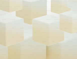 a bunch of white cubes that are stacked together