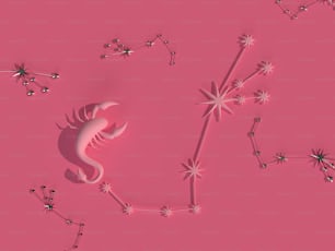a pink background with stars and a lizard
