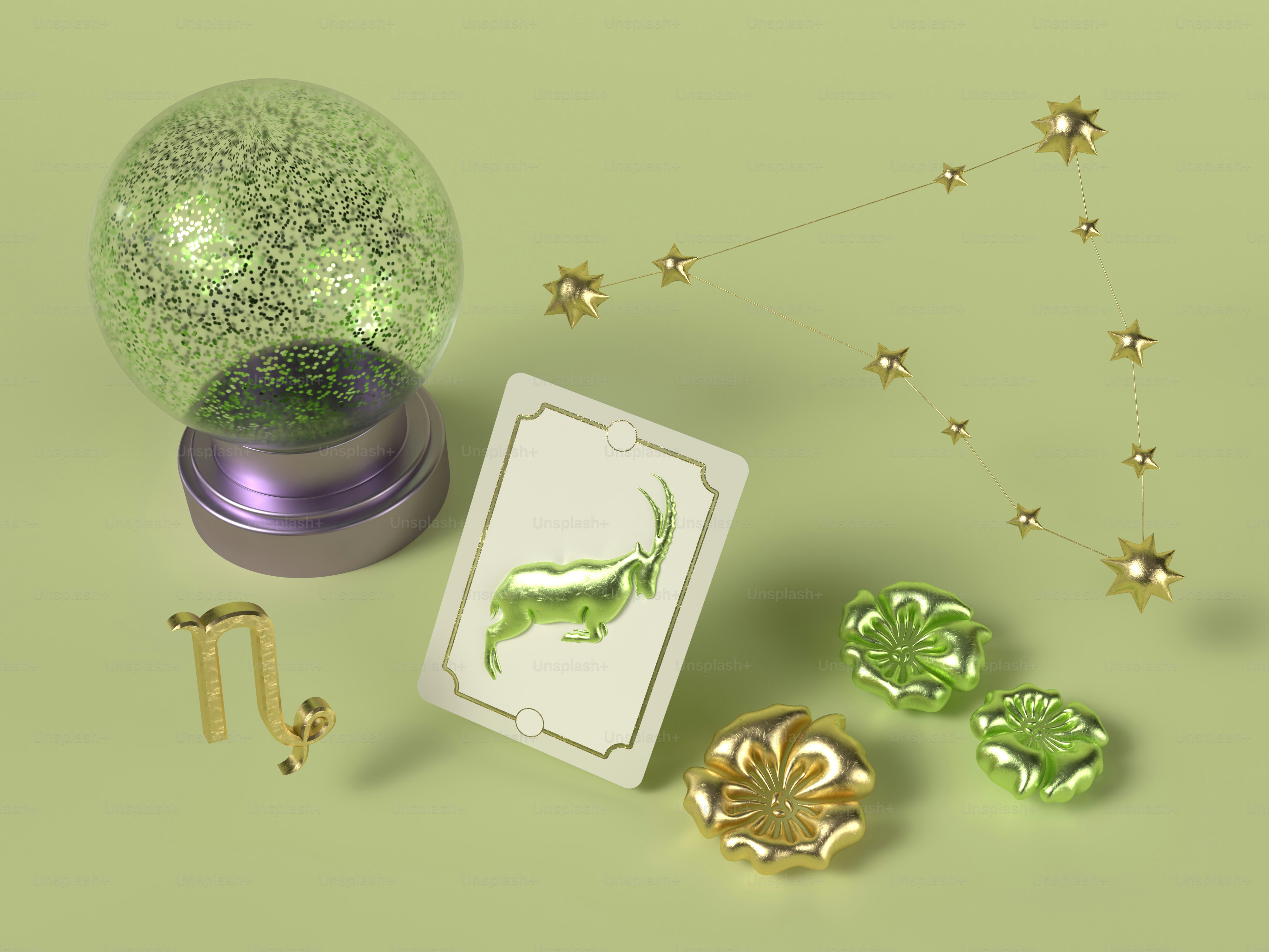 una caja verde con algunas decoraciones doradas