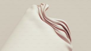 a close up of a white object with wavy folds