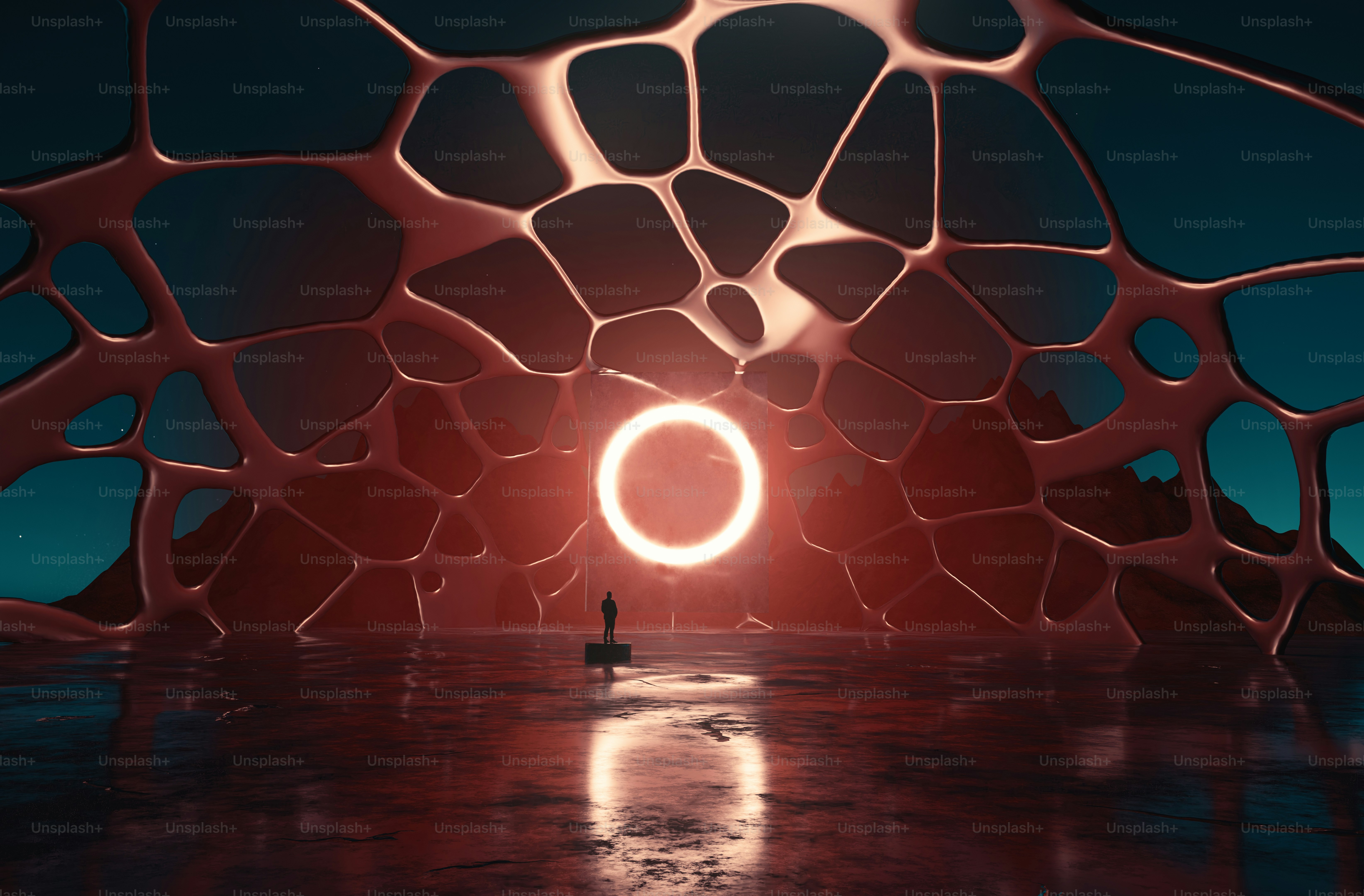 a person standing in front of a giant object