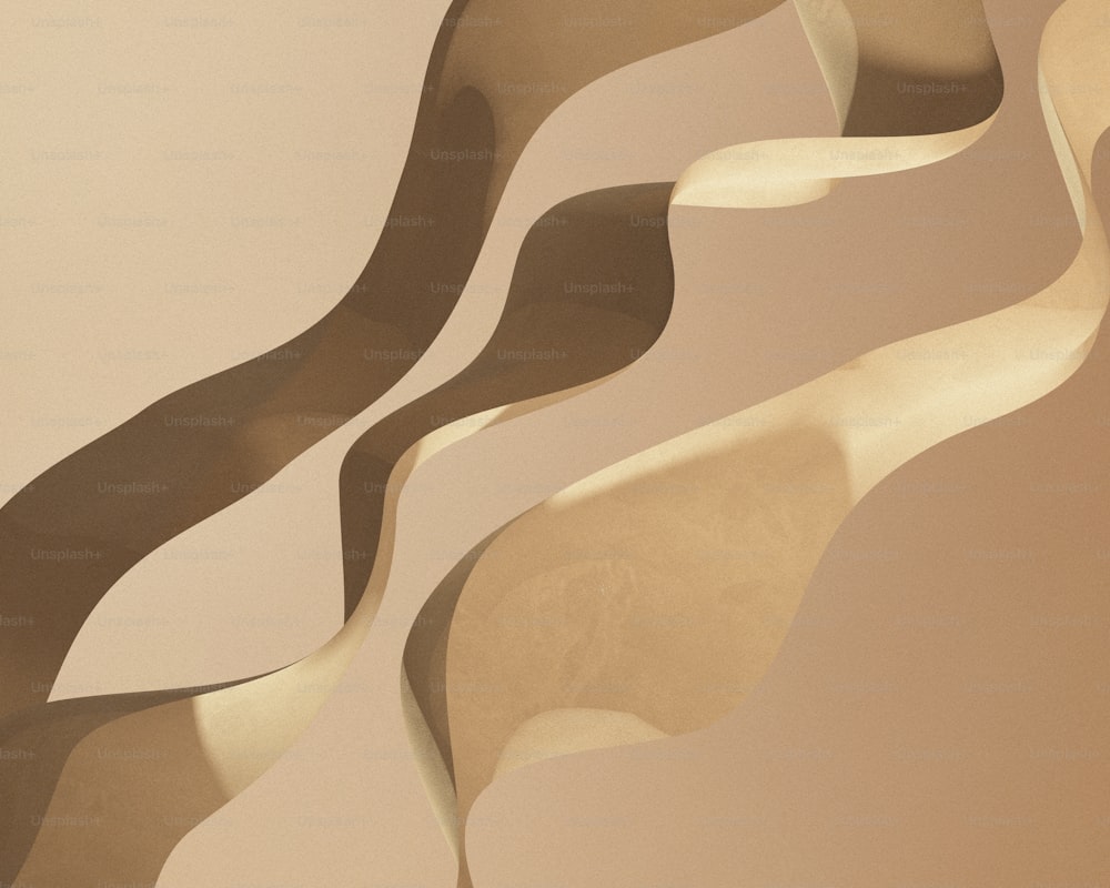 an abstract painting of wavy lines on a wall