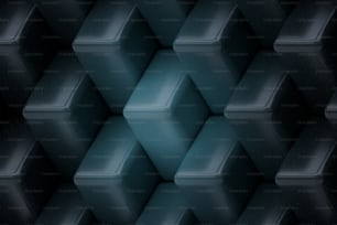 a black and blue background with a hexagonal pattern