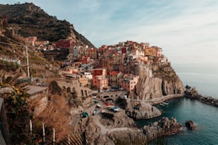 a small village on the edge of a cliff