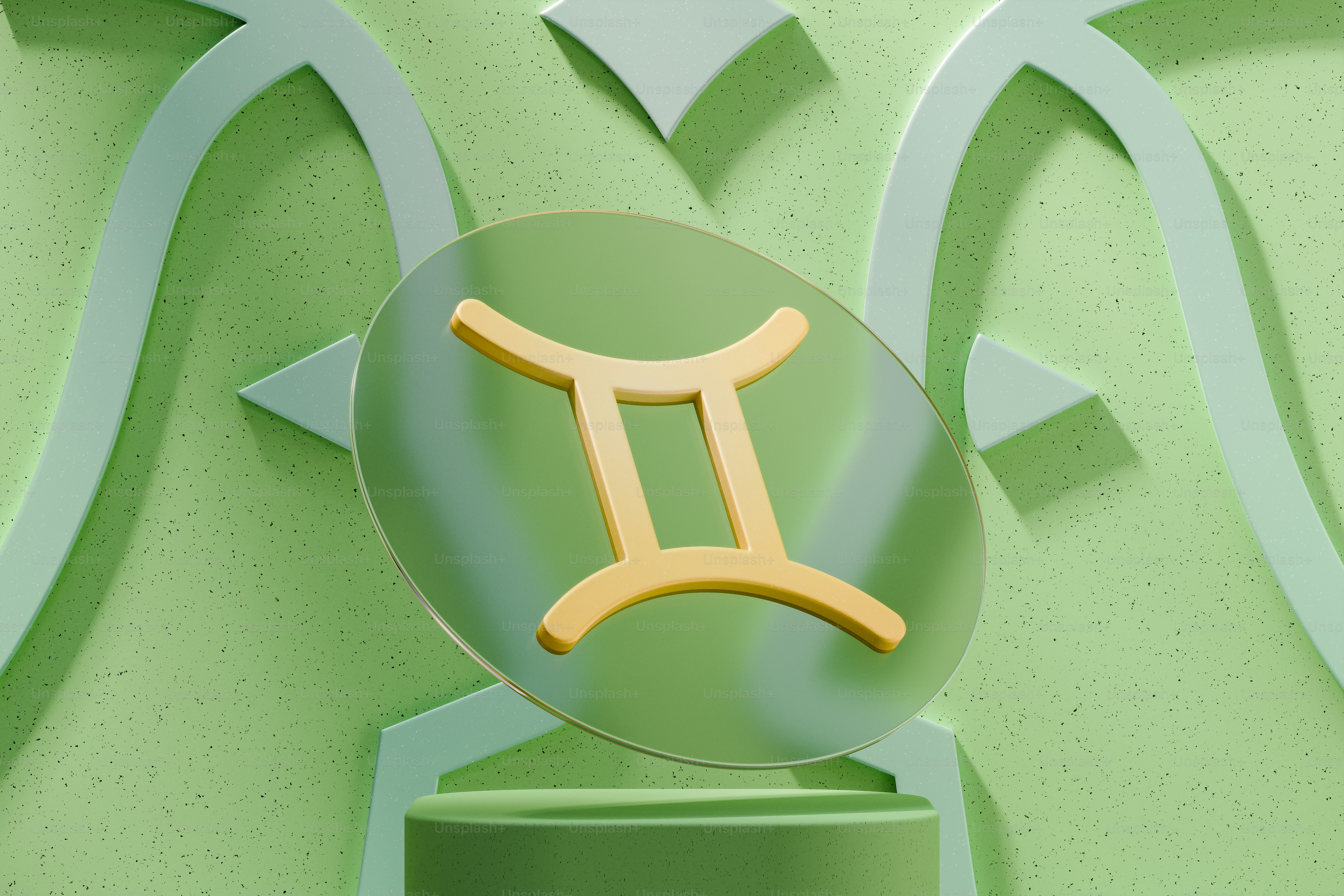 A 3D render of a Gemini Zodiac sign.