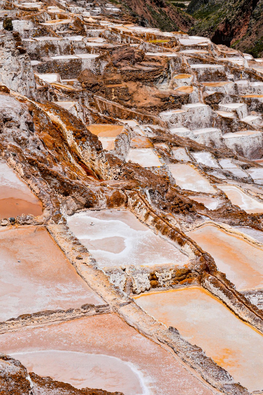 an aerial view of the terraces of a mountain