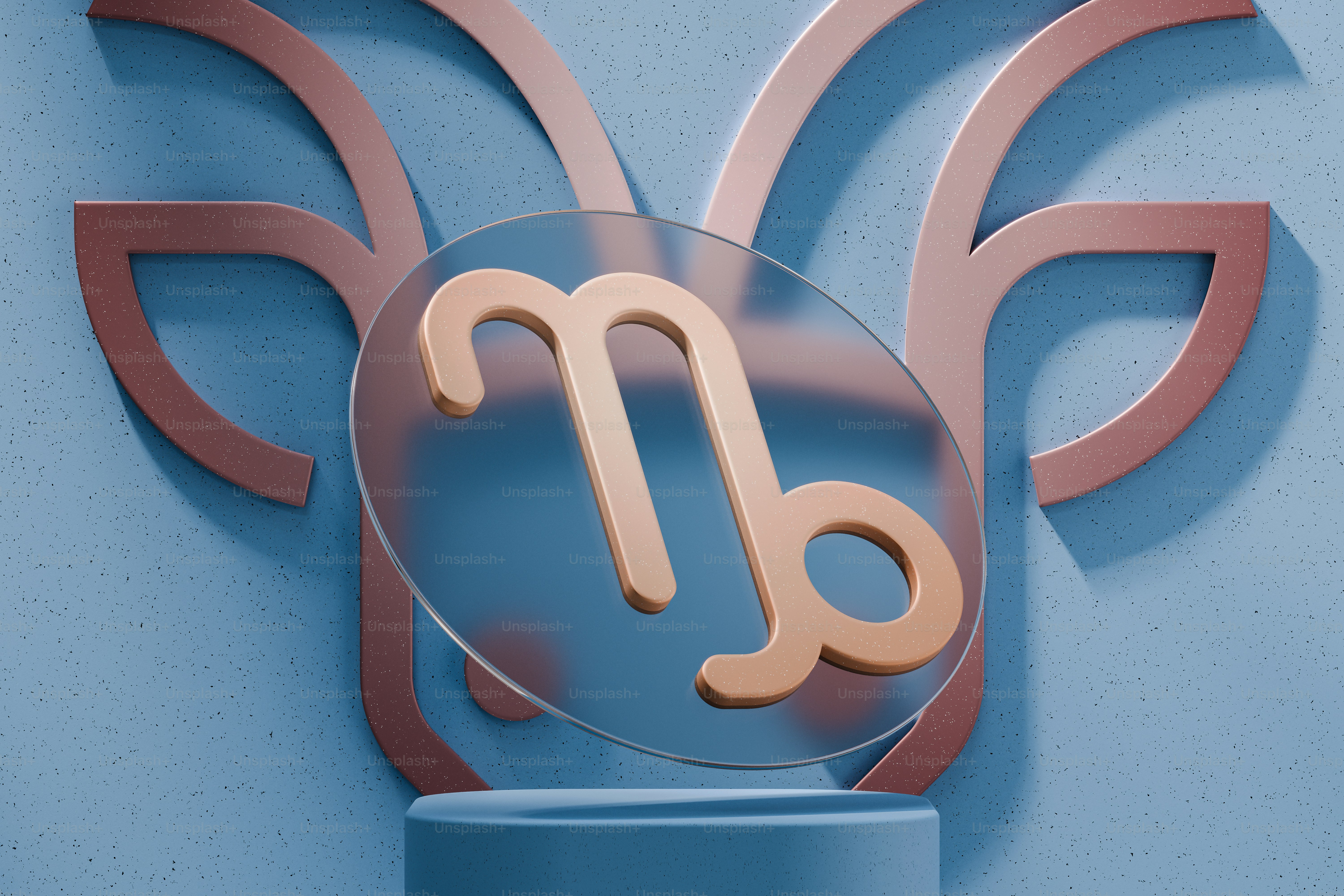 A 3D render of a Capricorn Zodiac sign.