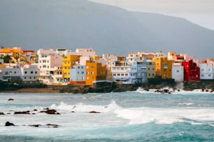 a view of a city from the ocean