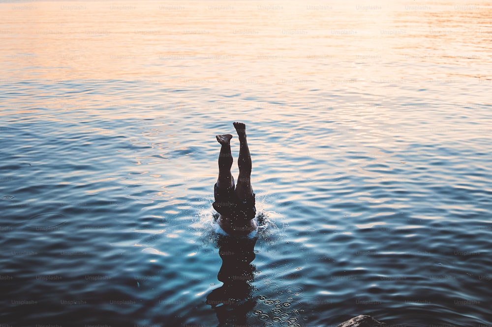 a person standing in a body of water