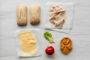 a table topped with different types of food