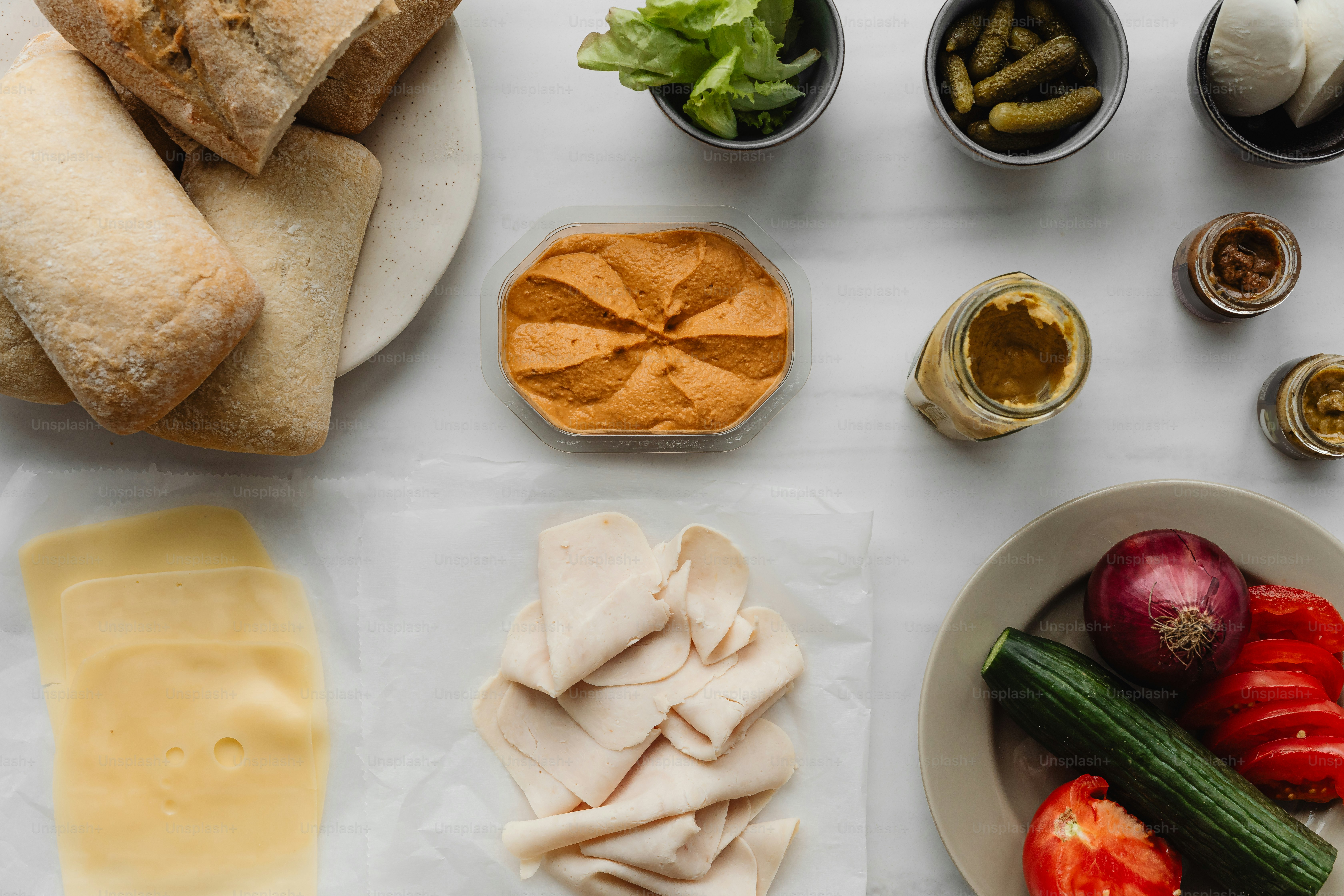 a table topped with different types of food