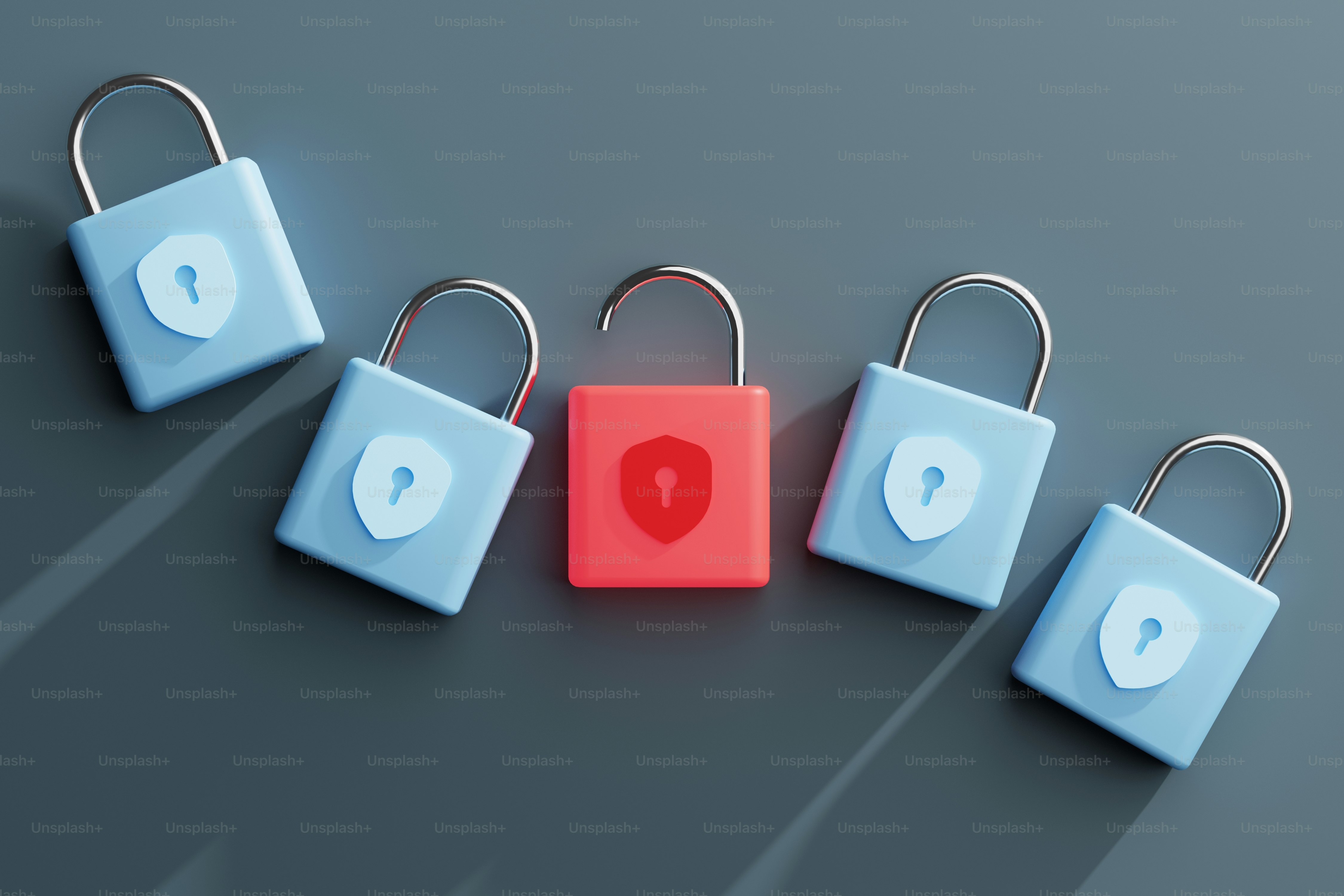 four padlocks with a heart on them