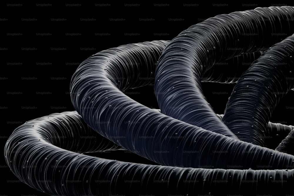 a black and white photo of a bunch of hoses