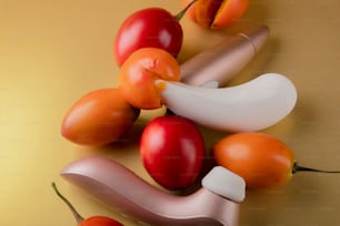 a group of fruits and vegetables on a table