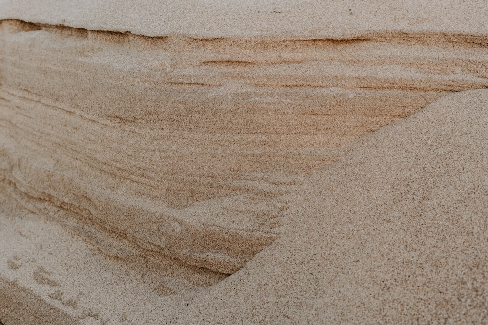 a close up of sand and water on a beach