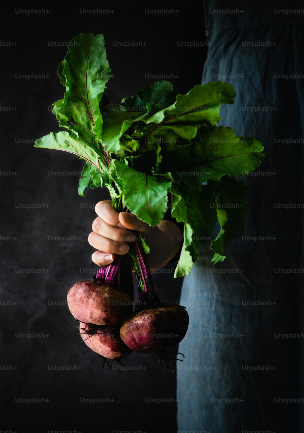 a person holding a bunch of radishes in their hands