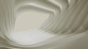 uma foto abstrata de uma parede branca curva