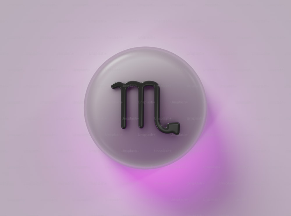 a button with the letter m inside of it
