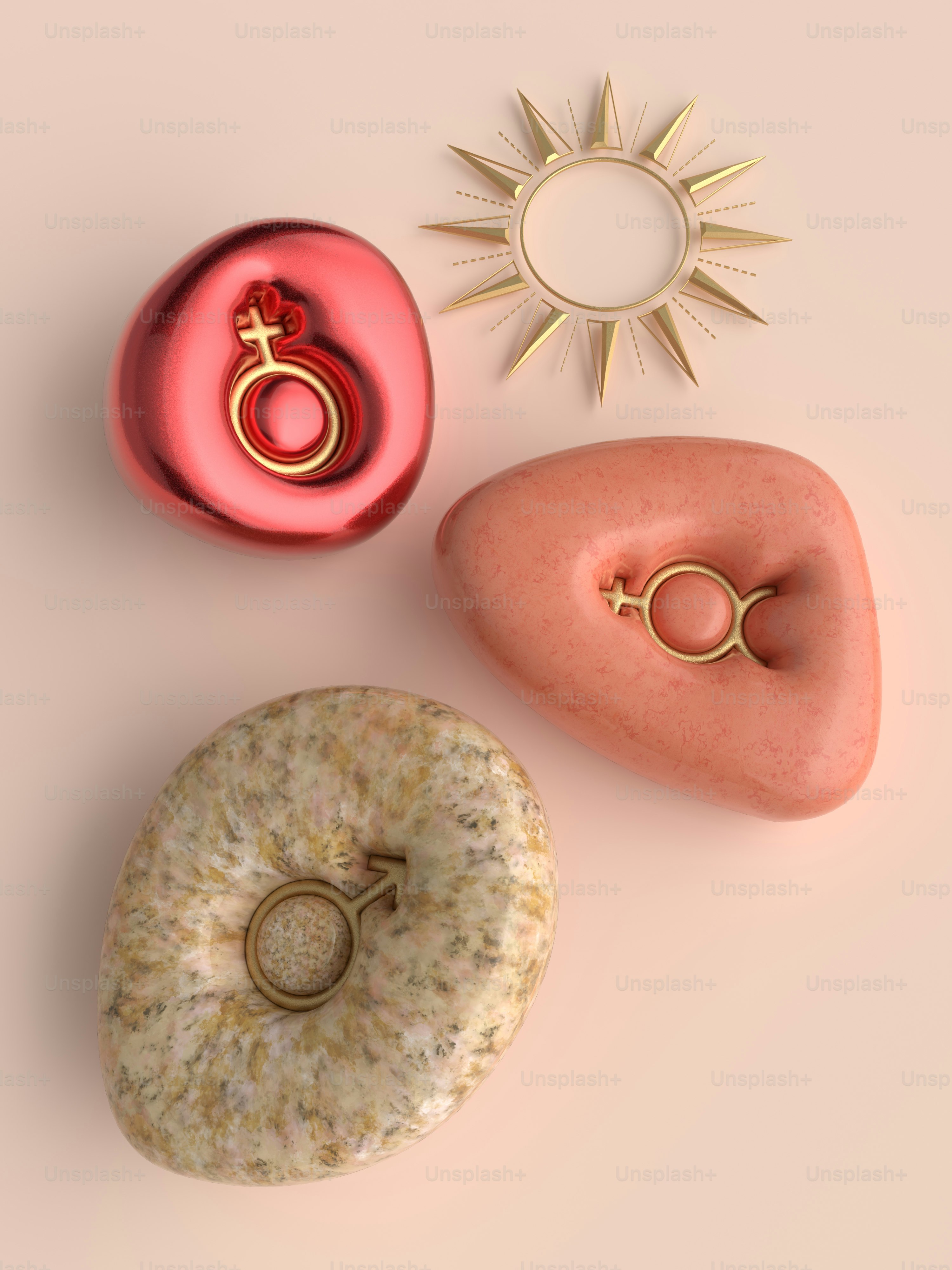 a couple of rocks sitting next to each other