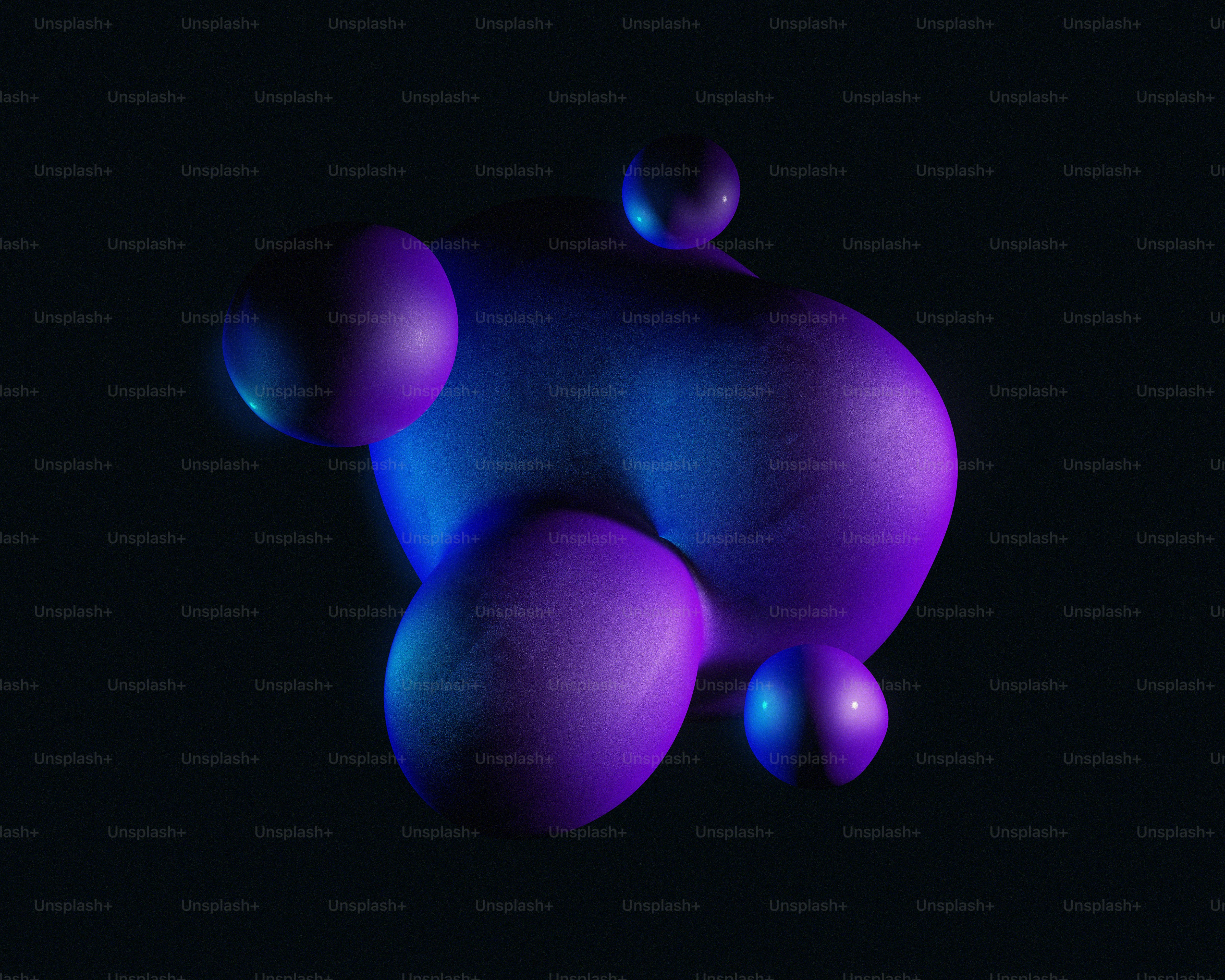 a blue and purple object floating in the air