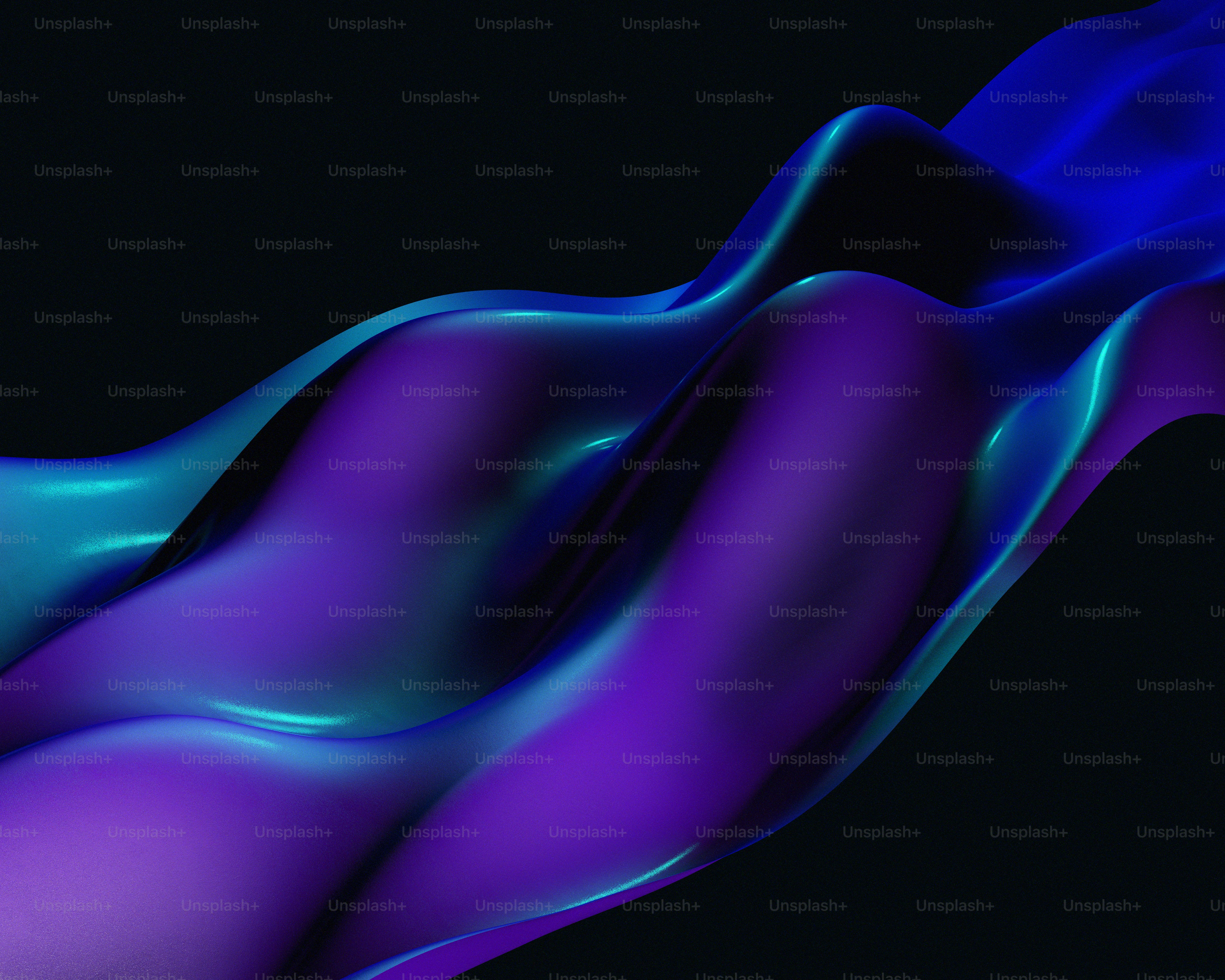 a blue and purple liquid swirl on a black background