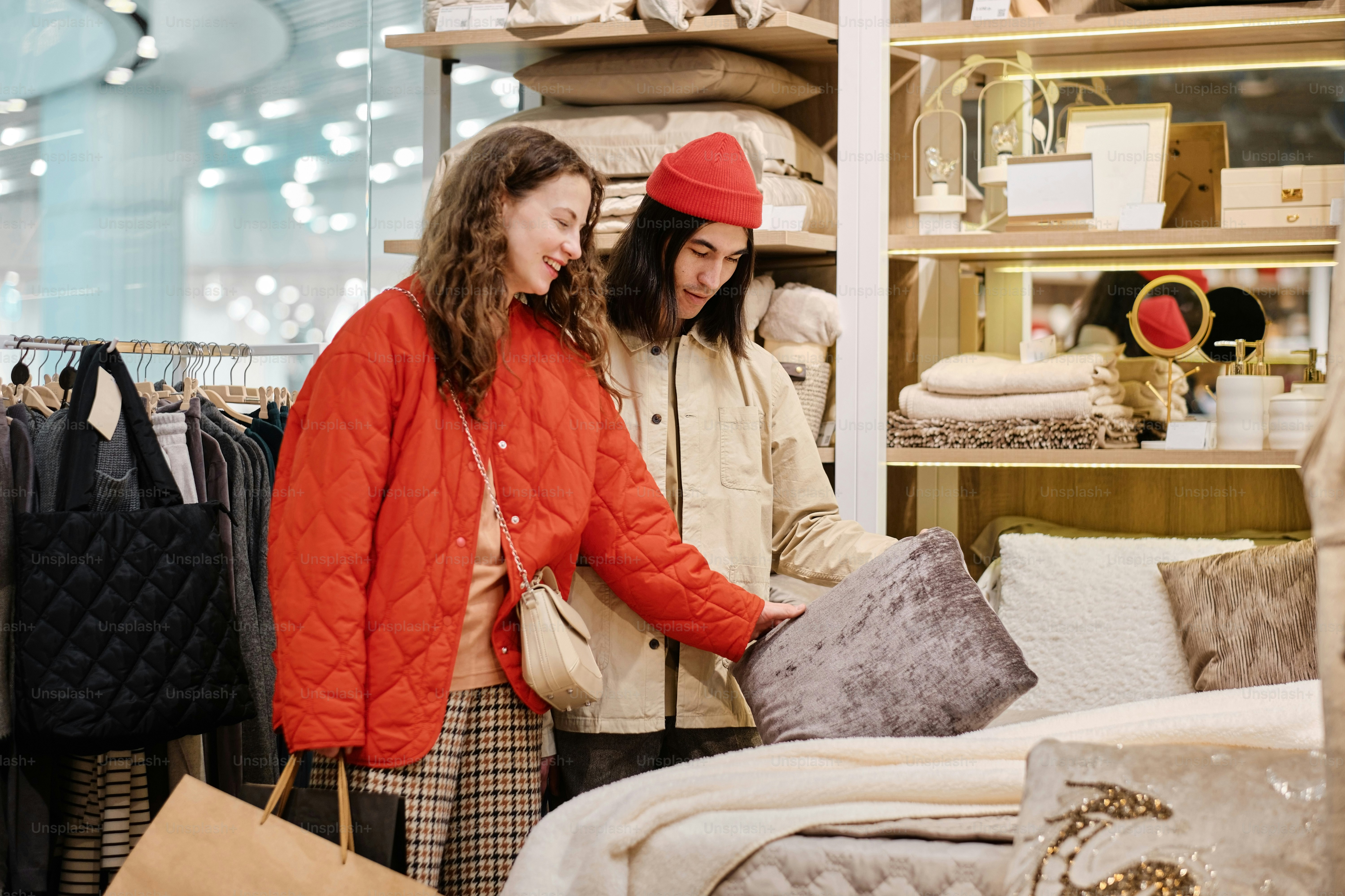 two women in a store looking at items
