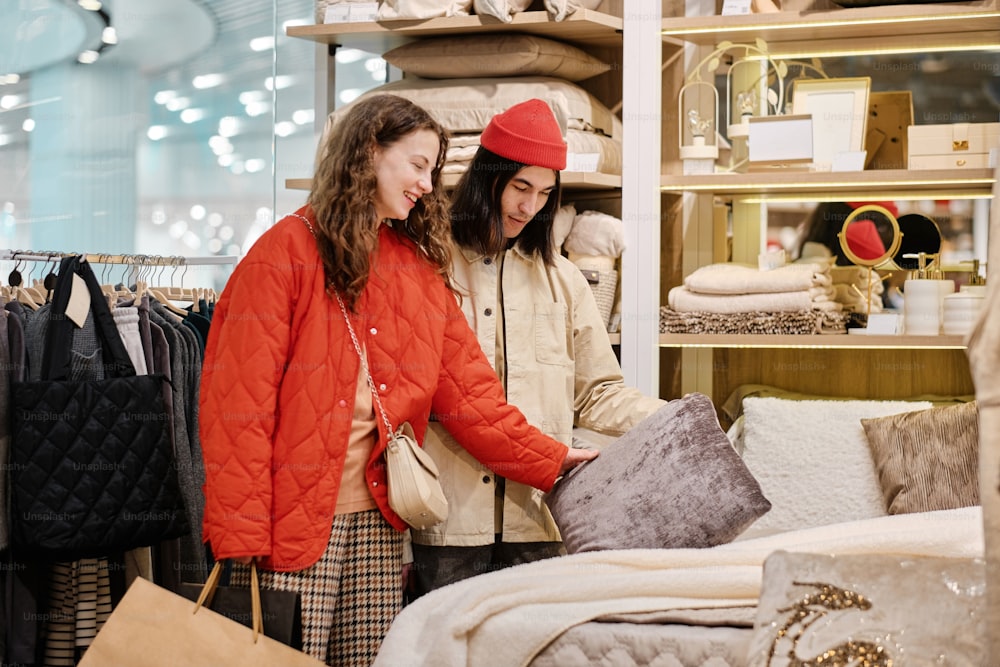two women in a store looking at items