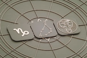 the zodiac signs are placed on a circular surface
