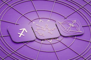 Un primer plano de un objeto púrpura con estrellas