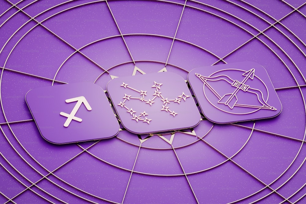 Eine Nahaufnahme eines violetten Objekts mit Sternen