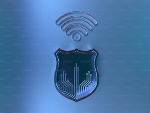 WiFi 기호가 있는 파란색 방패