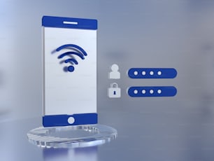 um telefone celular com um símbolo wifi nele