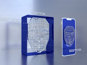 a cell phone with a face on it