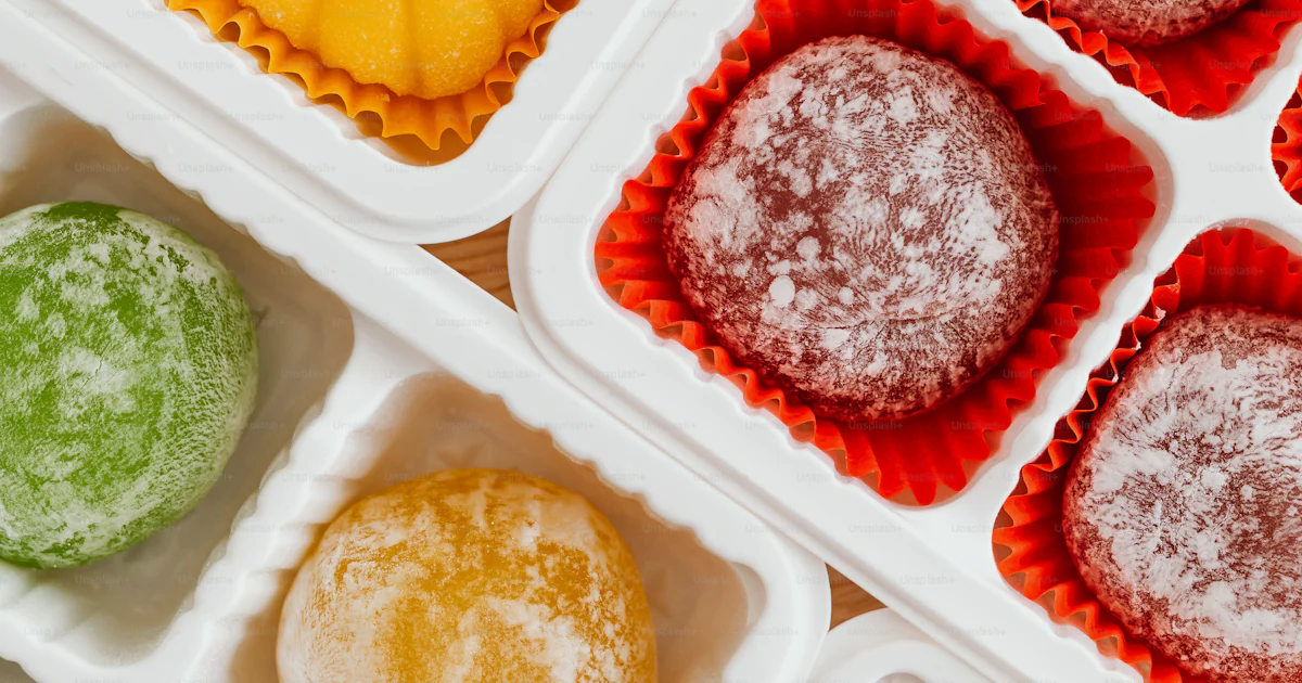 A variety of mochi in trays photo – Korean dessert Image on Unsplash
