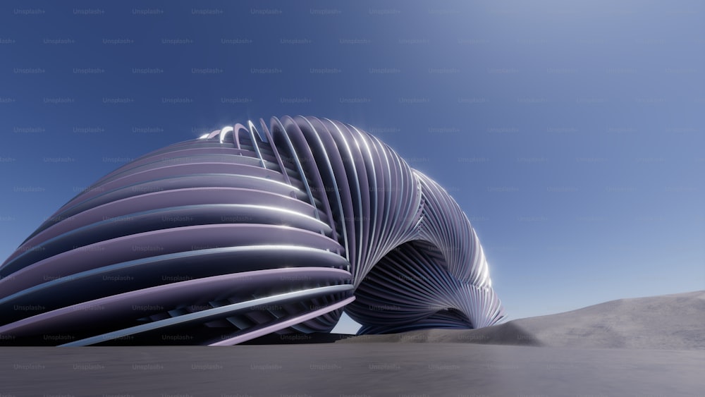 Ein futuristisches Gebäude mitten in der Wüste