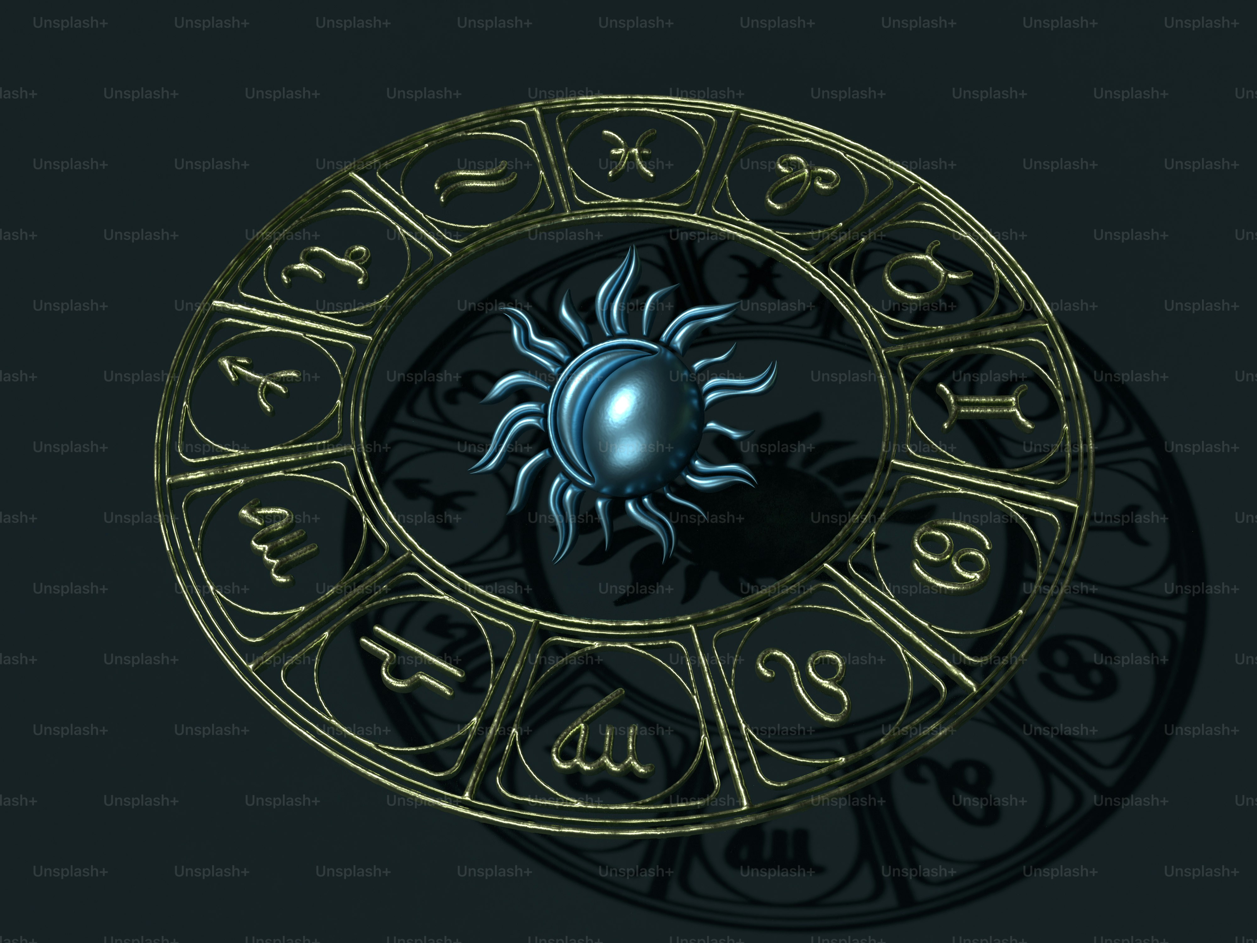 a 3d image of a sun and moon in a circle