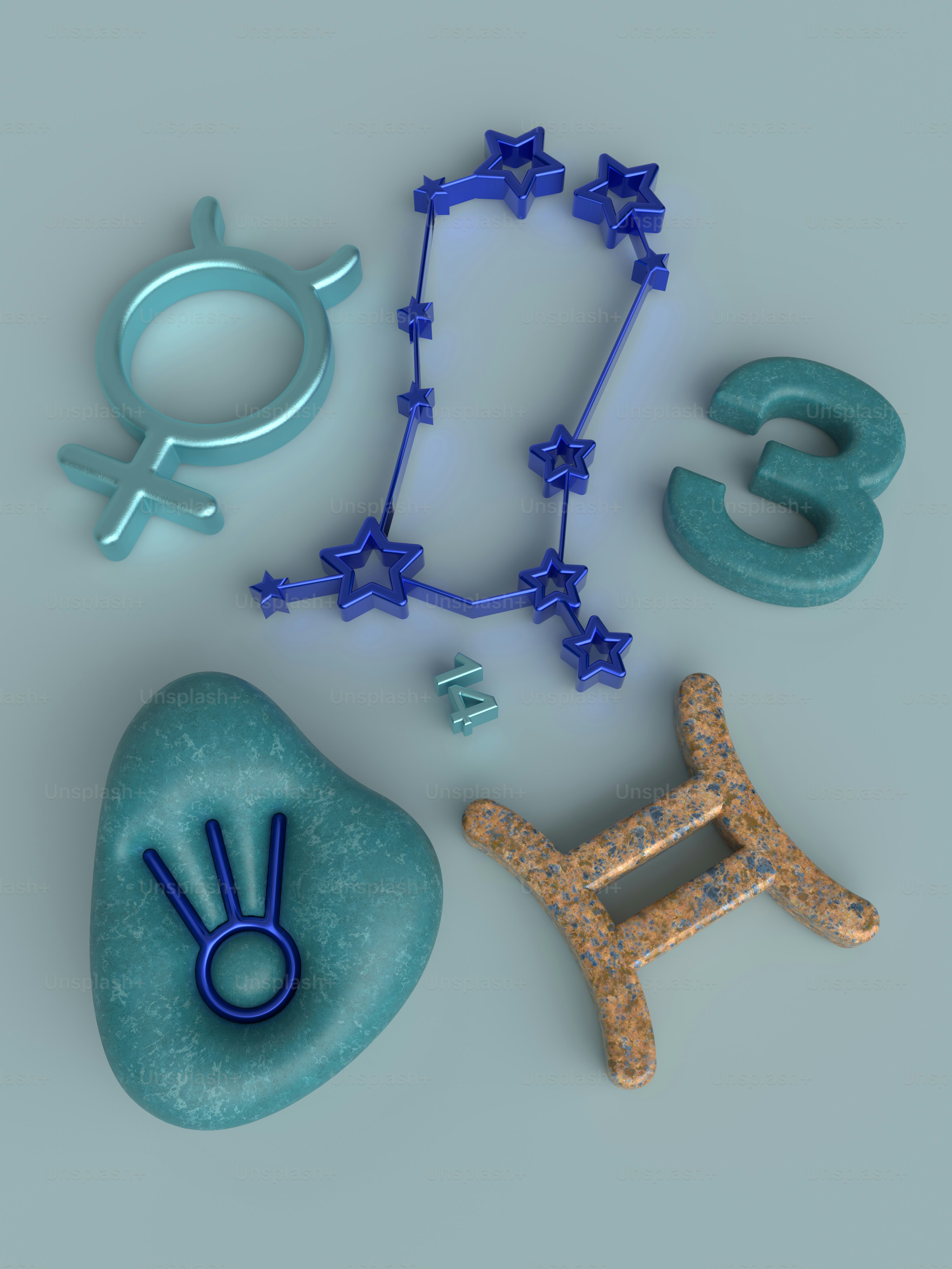 a number of objects are arranged in the shape of letters