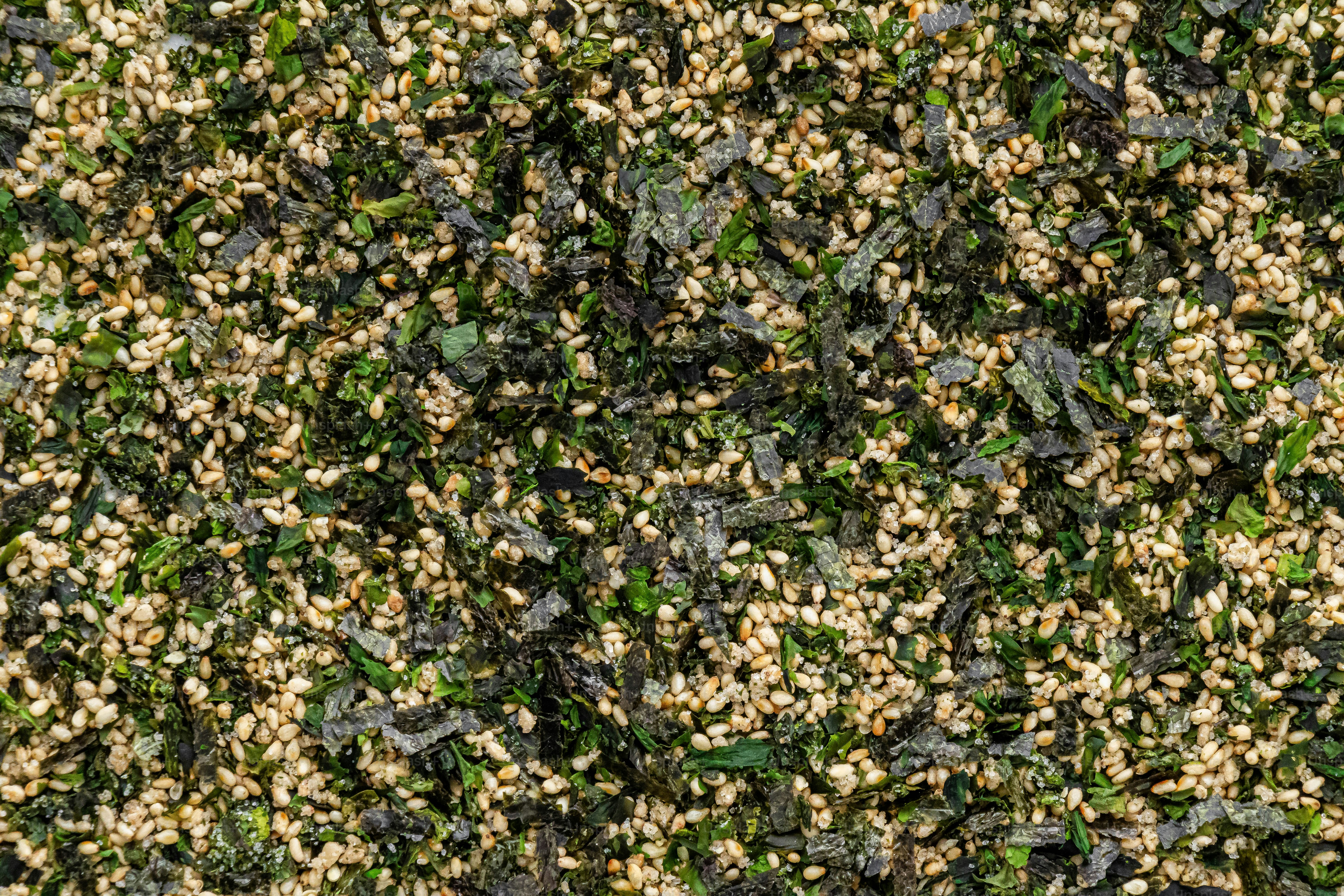 a close up of a bunch of food on a table