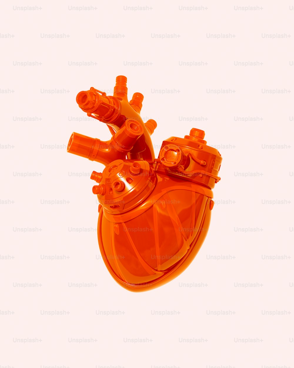 un primo piano di un oggetto arancione a forma di cuore