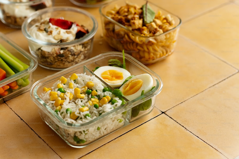 a close up of a tray of food on a table